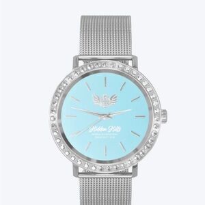 Silver Women's Watch with Blue Dial